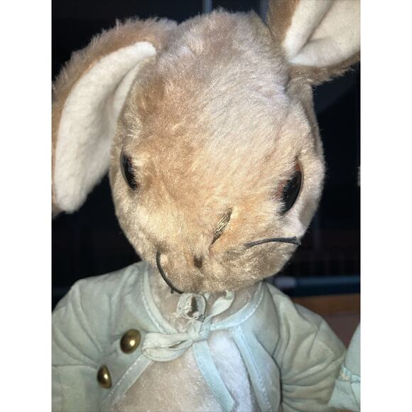 Beatrix Potter Mrs. Rabbit & Benjamin Bunny Big Eyes Vintage Toy Set, Lot of 2 - Picture 3 of 16